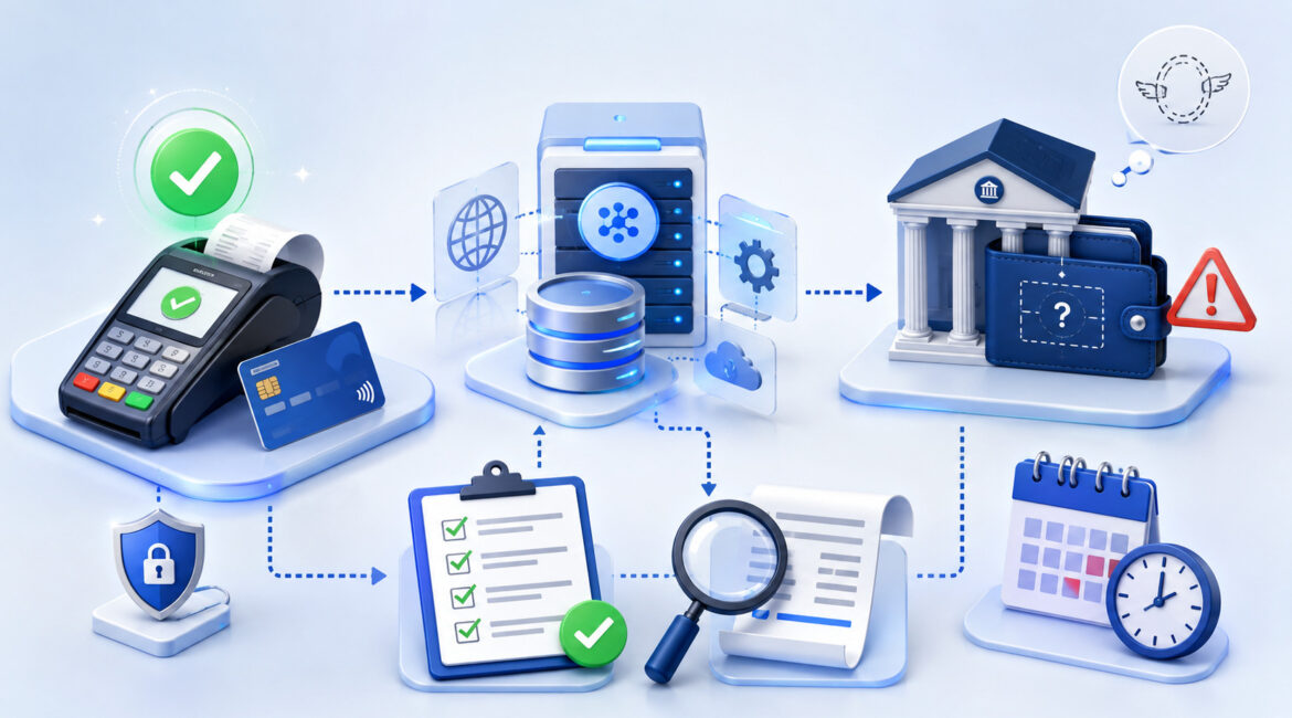 Approved batch and missing deposit settlement troubleshooting illustration