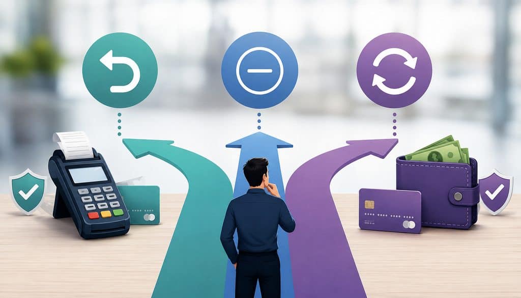 Merchant choosing between payment reversal, void, and refund options